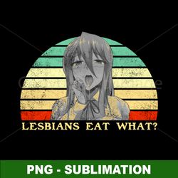 lesbians eat what v2 - lesbian anime pun - retro sunset sublimation png download