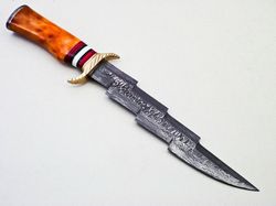 custom handmade damascus steel hunting bowie knife fixed blade knife,