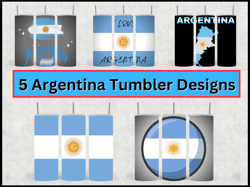 5 argentina tumbler design bundle - png images - 20 oz skinny tumbler designs sublimation printing