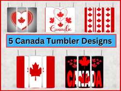 5 canada tumbler design bundle - png images - 20 oz skinny tumbler designs sublimation printing