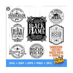 sanderson sisters svg bundle, black flame candle, brewing co, hocus pocus svg, apothecary svg, brewing co, sublimation,