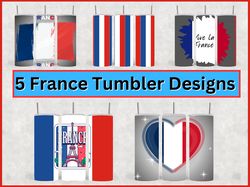 5 france/french tumbler design bundle - png images - 20 oz skinny tumbler designs sublimation printing