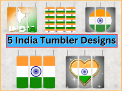 5 india tumbler design bundle - png images - 20 oz skinny tumbler designs sublimation printing