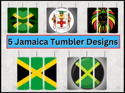 5 jamaica tumbler design bundle - png images - 20 oz skinny tumbler designs sublimation printing