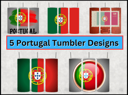 5 portugal tumbler design bundle - png images - 20 oz skinny tumbler designs sublimation printing