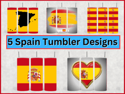 5 spain tumbler design bundle - png images - 20 oz skinny tumbler designs sublimation printing