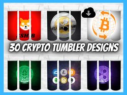 30 crypto tumbler design bundle - png images - 20 oz skinny tumbler designs sublimation printing