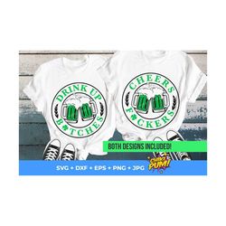 Cheers F*ckers Svg, Drink Up B*tches SVG, Shamrock Svg, Green Beer SVG, St Patricks Day Svg, Lucky Svg, Funny St Patrick