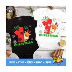 my first christmas svg, baby christmas svg, baby first shirt svg, svg dxf eps png, silhouette, cricut, christmas baby sv