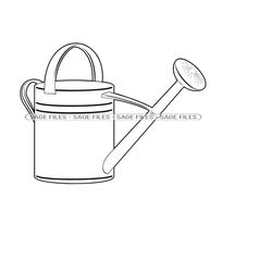 watering can outline svg, gardening svg, watering can clipart, watering can files for cricut, cut files for silhouette,