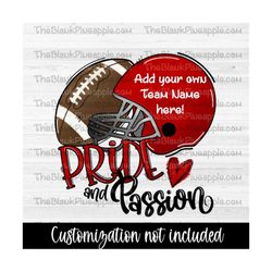 football design png, red football design, pride and passion, sublimation png, football sublimation design, png 300dpi