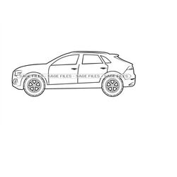 crossover suv outline 2 svg, suv svg, car svg, suv clipart, suv files for cricut, suv cut files for silhouette, png, dxf