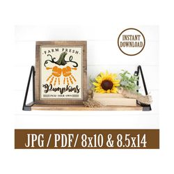 farm fresh pumpkin keepsake fall - handprint butt print footprint craft - kids baby - printable - pdf jpg - instant file