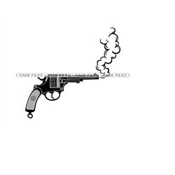 smoking gun svg, pistol svg, gun svg, revolver svg, gun clipart, gun files for cricut, gun cut files for silhouette, png