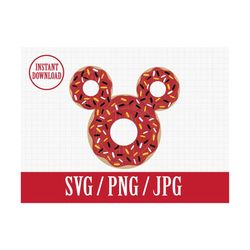 red mickey doughnut | disneyland park | layered | svg png jpg | instant file download