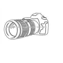 long focus lens camera outline svg, photography svg, photo camera, camera clipart, files for cricut, cut files for silho