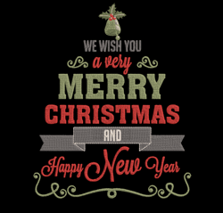 a very merry christmas | digital embroidery files | .dst .exp .hus .jef .pes .vip .vp3 .xxx