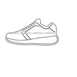 sneaker outline svg, sneaker svg, running shoes svg, sneaker clipart, sneaker files for cricut, cut files for silhouette