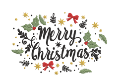 merry christmas | digital embroidery files | .dst .exp .hus .jef .pes .vip .vp3 .xxx