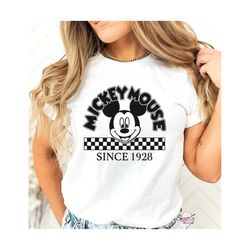 checkered mickey - since 1928 t-shirt digital file for cricut and silhouette.   checkered mouse image.  svg png dfx.
