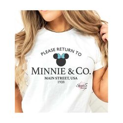 please return to minnie and co. svg png dxf. cricut & silhouette image for a cute shirt.