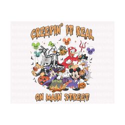 creepin it real on main street png, halloween png, halloween pumpkin png, spooky png, skeleton png, trick or treat, hall