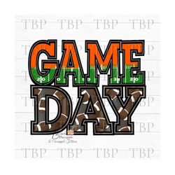 football design png, football game day orange football sublimation design, football design, football game day design