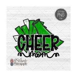 cheer design png, cheer mom pom pom and megaphone in green png, cheer sublimation design, cheerleading png, cheer shirt
