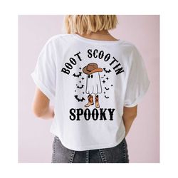 boot scootin spooky png, western ghost png, retro halloween design, cowboy ghost png, western halloween sublimation, vin