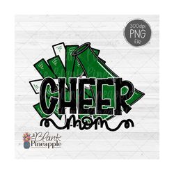 cheer design png, cheer mom pom pom and megaphone in dk green png, cheer sublimation design, cheerleading png, cheer shi