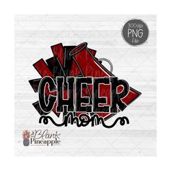 cheer design png, cheer mom pom pom and megaphone in maroon and black png, cheer sublimation design, cheerleading png, c