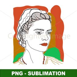 frida kahlo - retro minimalist png sublimation download to empower your artistic spirit