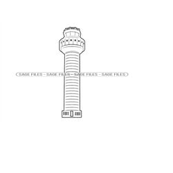 air traffic control tower outline 2 svg, airport control tower svg, clipart, files for cricut, cut files for silhouette,