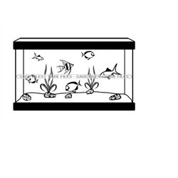 aquarium svg, fish tank svg, aquarium clipart, aquarium files for cricut, aquarium cut files for silhouette, png, dxf