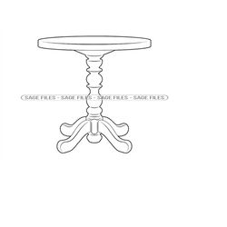 round table outline svg, round table clipart, round table files for cricut, round table cut files for silhouette, table