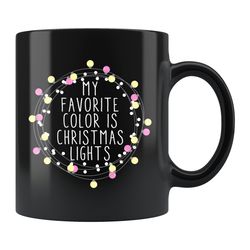 christmas mug holiday mug christmas lover mug christmas lights mug christmas lights gift christmas