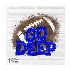 football design png, blue football go deep sublimation png, football sublimation design, grunge football design, png 300