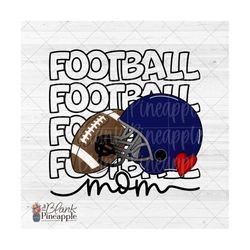 football design png, football mom outline helmet and football in navy png, football mom png, football mom sublimation de