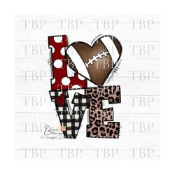 football design png, dk red love football design, football love design, football sublimation design, football love clipa