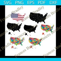 usa map bundle svg, nation svg, united states svg, america map svg, 50 states of america svg, american flag svg, usa fla