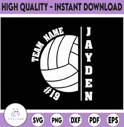 custom volleyball team svg, volleyball  player number and name svg, team spirit svg, digital download