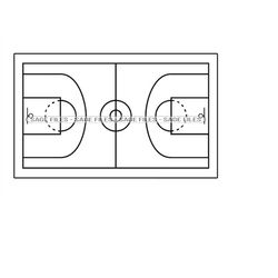 basketball court outline svg, basketball svg, basketball court clipart, basketball files for cricut, cut files for silho