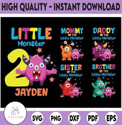 personalized name family matching monster birthday crew png, personalized little monster birthday png, digital download