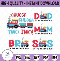 family train birthday svg, boys birthday matching family birthday svg, chugga chugga two two birthday svg, digital