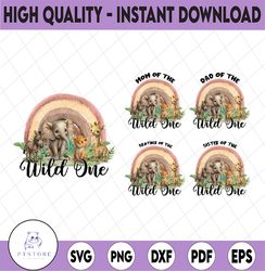 family wild one rainbow birthday png, family matching birthday png, zoo birthday woodlands birthday png, matching