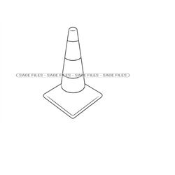 traffic cone outline 2 svg, road svg, traffic cone clipart, traffic cone files for cricut, traffic cone cut files for si