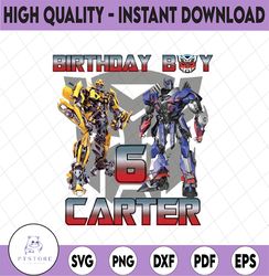 personalized name and age robot png, personalization transformers birthday png, instant digital download