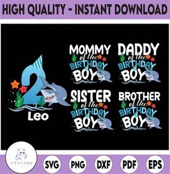 personalized family shark matching birthday boy png, shark birthday png, birthday family shark png, digital download