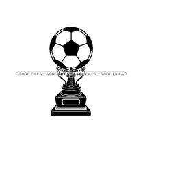soccer trophy svg, soccer trophy clipart, soccer trophy files for cricut, soccer trophy cut files for silhouette, png, d