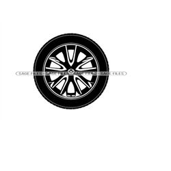 wheel 5 svg, wheel svg, car tire svg, wheel clipart, wheel files for cricut, wheel cut files for silhouette, png, dxf